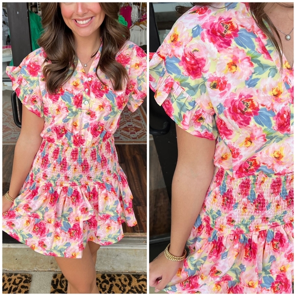 TCEC Gorgeous Feminine Floral Short Dress ! - Picture 3 of 5